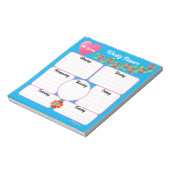 Blue Weekly Planner Flowers Arrangement Notitieblo Notitieblok (Linkerzijde)