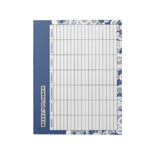 Blue Weekly planner Notitieblok (Linkerzijde)