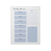Blue Weekly Planner Notitieblok (Linkerzijde)