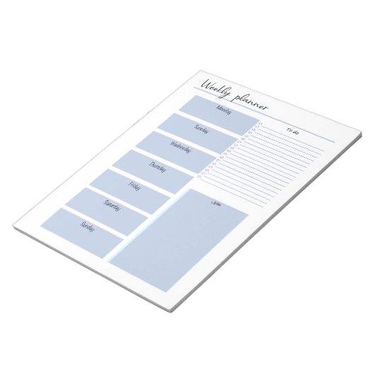 Blue Weekly Planner Notitieblok (Schuin)