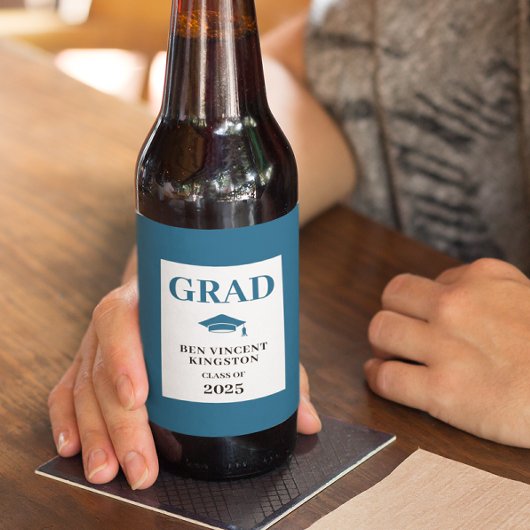Blue Welcome Afstuderen Bier Etiket
