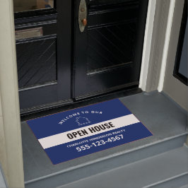 Blue Welcome Open House Custom Doormat Deurmat