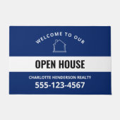 Blue Welcome Open House Custom Doormat Deurmat (Voorkant)