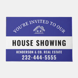 Blue Welcome Open House Custom doormat Deurmat
