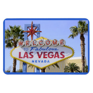 Blue Welcome Sign Nevada Las Vegas Magneet