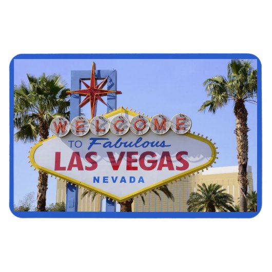 Blue Welcome Sign Nevada Las Vegas Magneet (Horizontaal)