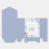 Blue Welcome Snowflake Flower Winter Baby Shower  Bedankdoosjes (Ongevouwen)