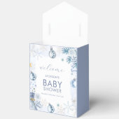 Blue Welcome Snowflake Flower Winter Baby Shower  Bedankdoosjes (Open)