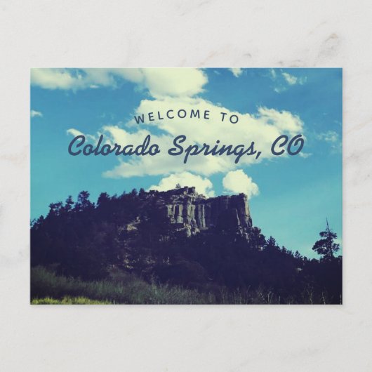 Blue Welcome to Colorado Springs Pulpit Rock Briefkaart (Voorkant)