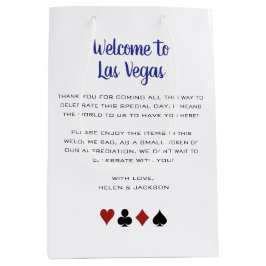 Blue Welcome to Las Vegas Wedding Hotel Medium Cadeauzakje