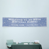 Blue Welcome to my [99th] Birthday Party Confetti Spandoek (Beurs)