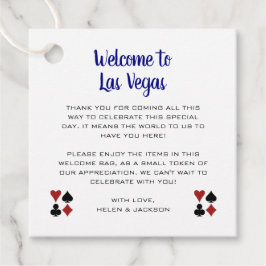 Blue Welkom bij Las Vegas Welkom Basket Wedding Bedankjes Labels