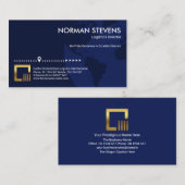 Blue Wereldbol Earth Location Direction Logistics Visitekaartje (Voorkant / Achterkant)