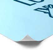 Blue Wereldkaart Motivatie Life Typography Quote Poster (Hoek)