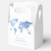 Blue Wereldkaart Travel Adventure Baby shower Bedankdoosjes (Geopend)