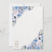 Blue Western Charra Floral Boots Quinceañera Kaart (Achterkant)