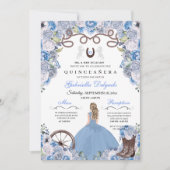Blue Western Charra Girl Ranchero Quinceanera Kaart (Voorkant)