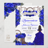 Blue Western Charra Ranchero Quinceanera Kaart (Voorkant / Achterkant)