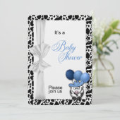 Blue Western Cowboy Theme Baby Shower Kaart (Staand voorkant)