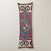 Blue Western Santa Fe Cowboy Style   Lichaamskussen (Achterkant (Verticaal))