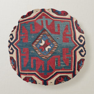 Blue Western Santa Fe Cowboy Style Rond Kussen