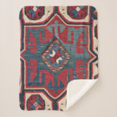 Blue Western Santa Fe Cowboy Style   Sherpa Deken (Voorkant)