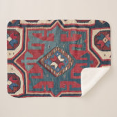 Blue Western Santa Fe Cowboy Style   Sherpa Deken (Voorkant (horizontaal))