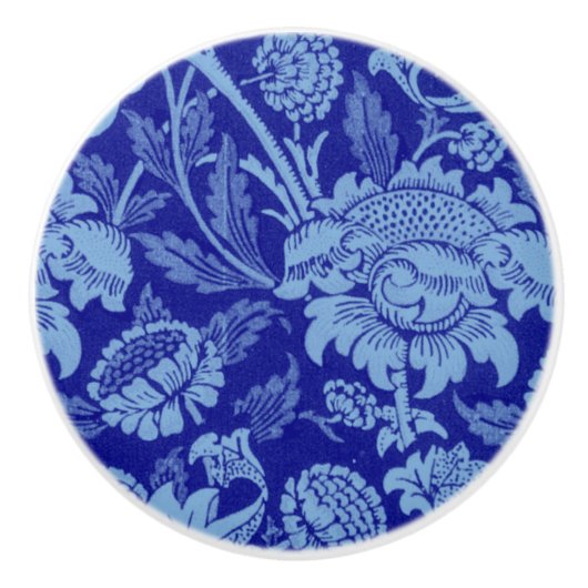 Blue Wey van William Morris Keramische Knop (Voorkant)