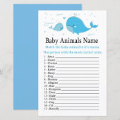 Blue Whale Baby Animals Name Game (Voorkant / Achterkant)