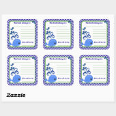 Blue Whale Baby Baby shower Boek Bord Stickers Sq (Vel)