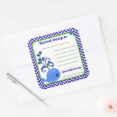 Blue Whale Baby Baby shower Boek Bord Stickers Sq (Envelop)
