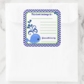 Blue Whale Baby Baby shower Boek Bord Stickers Sq (Tas)