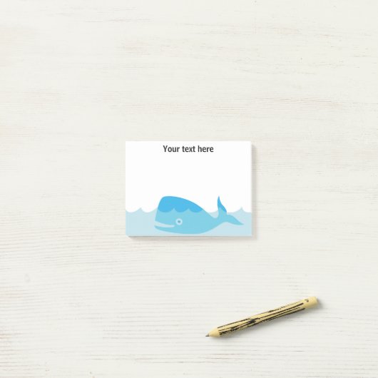 Blue Whale Baby Boy Shower Post It Note (Op bureau)