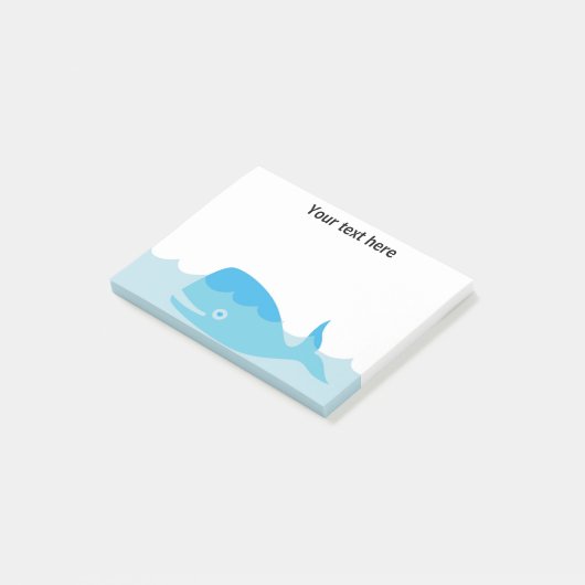 Blue Whale Baby Boy Shower Post It Note (Schuin)