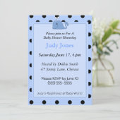 Blue Whale Baby shower Invitation Kaart (Staand voorkant)