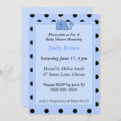 Blue Whale Baby shower Invitation Kaart (Voorkant / Achterkant)