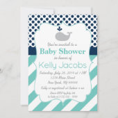 Blue Whale Baby shower Invitation Kaart (Voorkant)