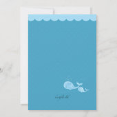 Blue Whale Baby shower Invitation Kaart (Achterkant)