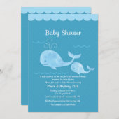 Blue Whale Baby shower Invitation Kaart (Voorkant / Achterkant)