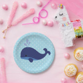 Blue Whale Baby shower Papier Borden Papieren Bordje (Feest)