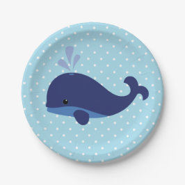 Blue Whale Baby shower Papier Borden Papieren Bordje