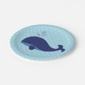 Blue Whale Baby shower Papier Borden Papieren Bordje (Gekanteld)