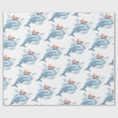 Blue Whale Birthday Cadeaupapier (Vlak)