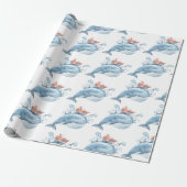 Blue Whale Birthday Cadeaupapier (Uitgerold)