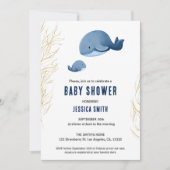 Blue Whale Boy Baby shower Kaart (Voorkant)