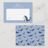 Blue Whale Boy Baby shower Ouderschap Advies Notitiekaartje (Voorkant / Achterkant)