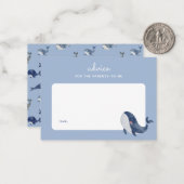 Blue Whale Boy Baby shower Ouderschap Advies Notitiekaartje (Voorkant / Achterkant in situ)