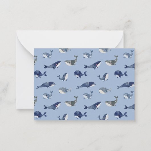 Blue Whale Boy Baby shower Ouderschap Advies Notitiekaartje (Achterkant)