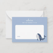 Blue Whale Boy Baby shower Ouderschap Advies Notitiekaartje (Voorkant)