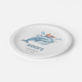 Blue Whale Boy Birthday Party Papieren Bordje